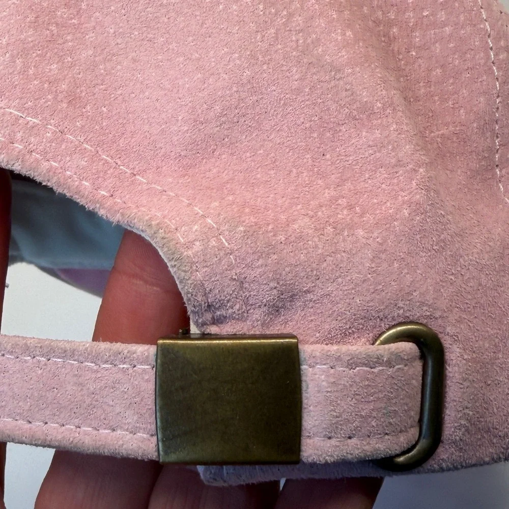 Olive & Pique Pink Leather Suede‎ Plain Newsboy Baseball Cap Hat One Size Barbie